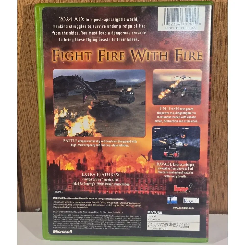 Reign of Fire Original Xbox Game Complete CIB BAM! Entertainment
